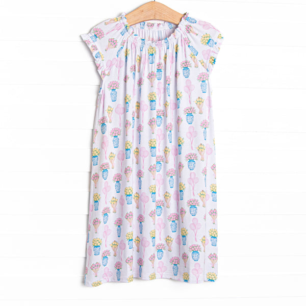 Garden Party Petals Bamboo Night Gown, Pink