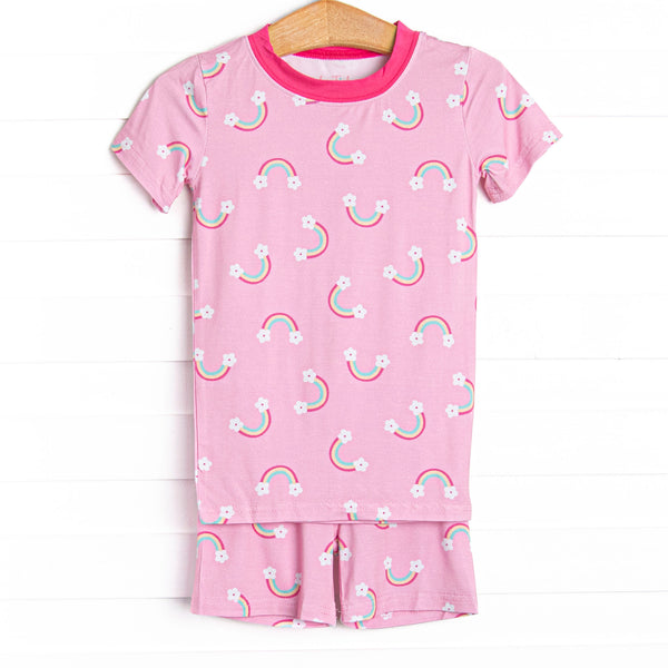 Rainy Day Rays Bamboo Pajama Short Set, Pink
