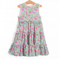 Water Lily Lady Tiered Dress, Green