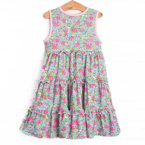 Water Lily Lady Tiered Dress, Green