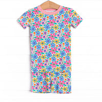 Groovy Garden Bamboo Pajama Short Set, Pink