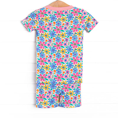 Groovy Garden Bamboo Pajama Short Set, Pink