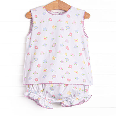Petite Petals Diaper Set, Purple