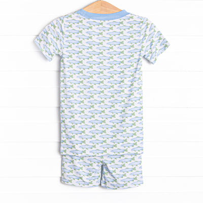 Clear Lake Catch Bamboo Pajama Short Set, Blue