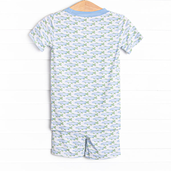 Clear Lake Catch Bamboo Pajama Short Set, Blue