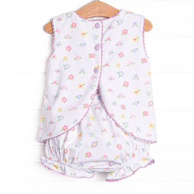 Petite Petals Diaper Set, Purple