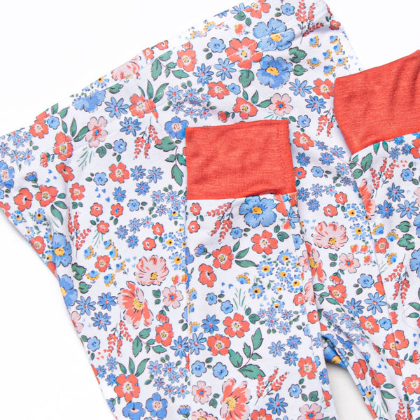 Coastal Camellia Bamboo Pajama Set, Red