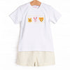 Fun Friends Smocked Short Set, Yellow Seersucker