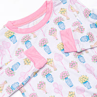 Garden Party Petals Bamboo Pajama Set, Pink