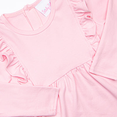 Lillie Flutter Pima Legging Set, Pink Bitty Dot