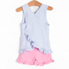 Summer Essentials Applique Ruffle Short Set, Blue