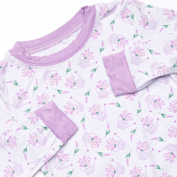 Sprout and Sprinkle Bamboo Pajama Set, Purple
