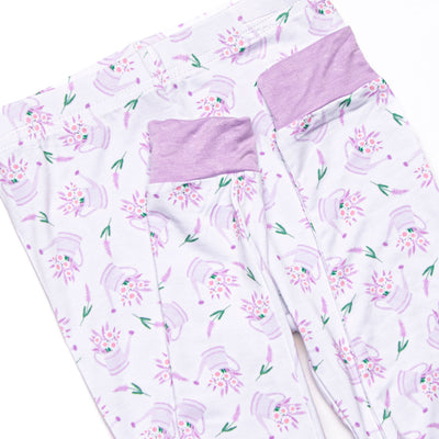 Sprout and Sprinkle Bamboo Pajama Set, Purple