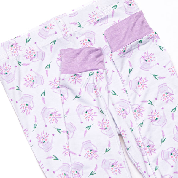 Sprout and Sprinkle Bamboo Pajama Set, Purple