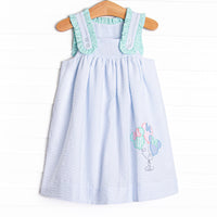 Magic In The Air Applique Dress, Blue