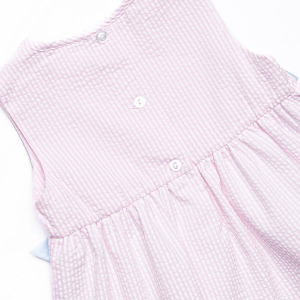 Tidal Treasures Smocked Side Tie Short Set, Pink