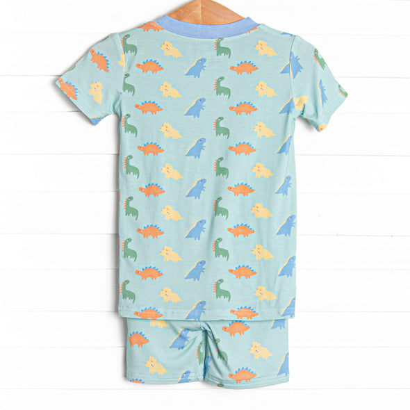 Dino Dreams Bamboo Pajama Short Set, Green