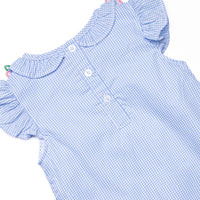 Hawaiian Hibiscus Applique Dress, Blue