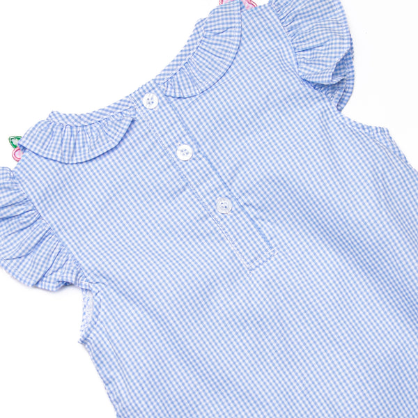 Hawaiian Hibiscus Applique Dress, Blue