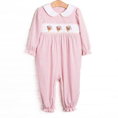 Blush and Blessings Smocked Romper, Pink