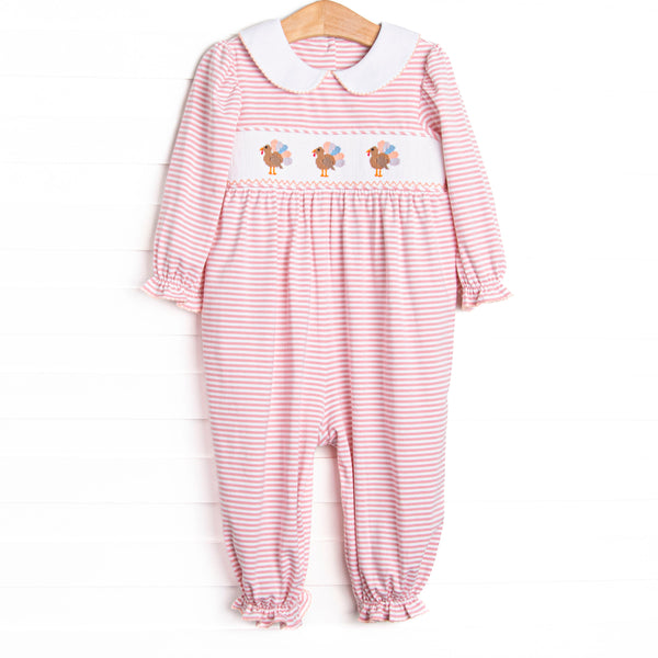 Blush and Blessings Smocked Romper, Pink