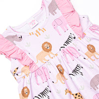 Safari Summer Ruffle Short Set, Pink