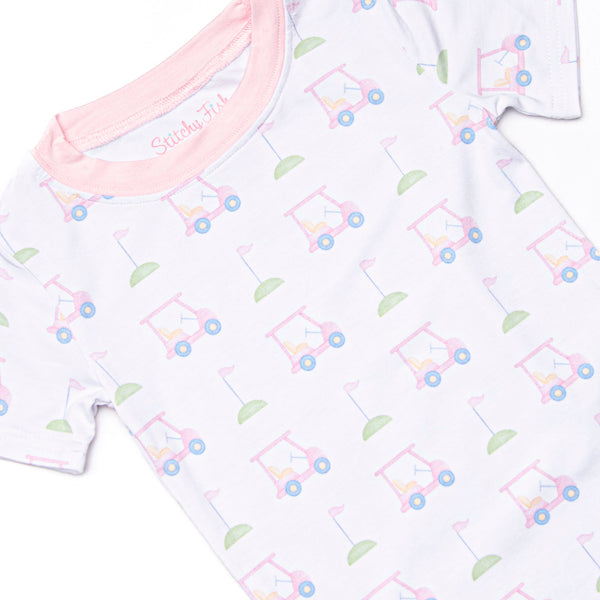 Country Club Cruisin' Bamboo Pajama Short Set, Pink