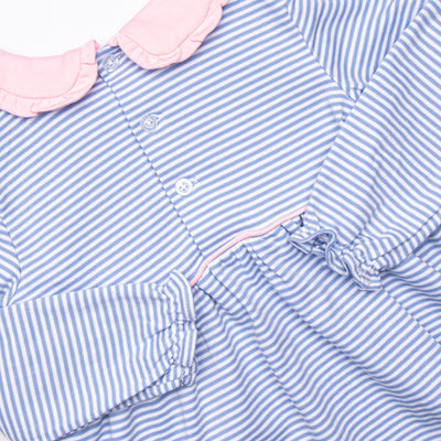 Stella Pima Legging Set, Blue Stripe