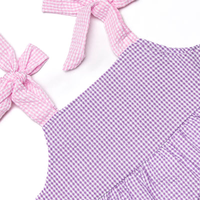 Swirls and Sprouts Applique Dress, Purple