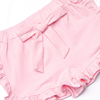 Spring Blooms Applique Short Set, Purple Stripe