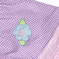 Swirls and Sprouts Applique Dress, Purple