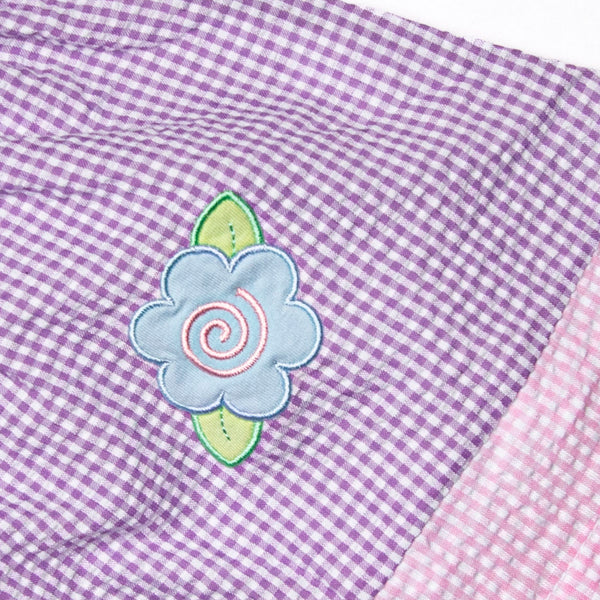 Swirls and Sprouts Applique Dress, Purple
