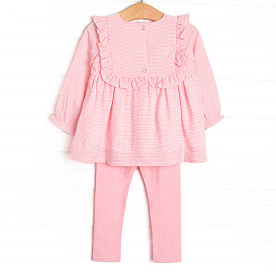 Holiday Ballet Embroidered Legging Set, Pink