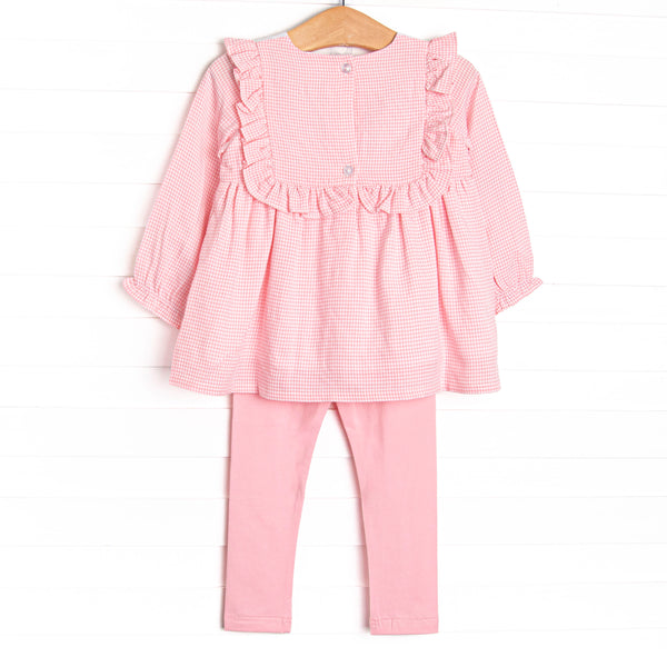 Holiday Ballet Embroidered Legging Set, Pink