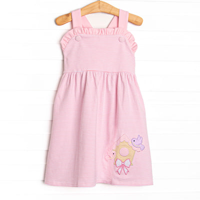 Birdhouse Beauty Applique Dress, Pink