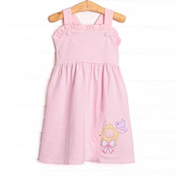 Birdhouse Beauty Applique Dress, Pink