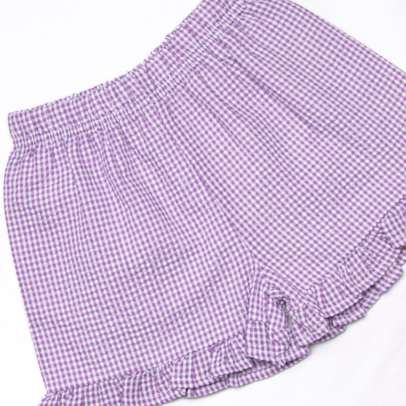 Swirls and Sprouts Applique Short Set, Purple