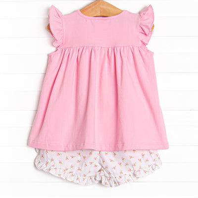Rosey Rosebuds Short Set, Pink