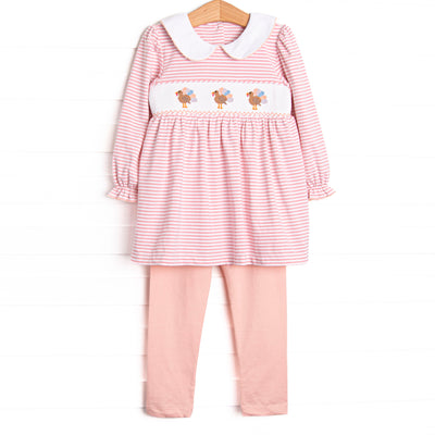 Blush and Blessings Smocked Legging Set, Pink