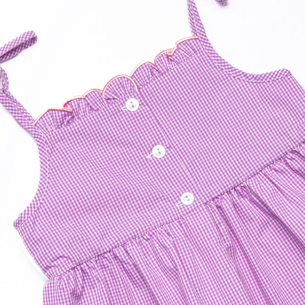 Critter Crawlers Smocked Short Set, Purple