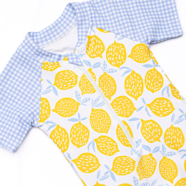 Lakeside Lemonade One Piece Rash Guard, Blue