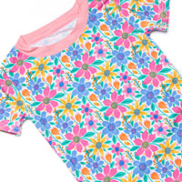 Groovy Garden Bamboo Pajama Short Set, Pink