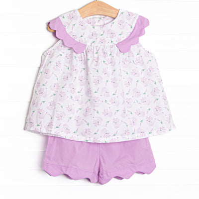 Sprout and Sprinkle Scallop Short Set, Purple
