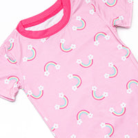Rainy Day Rays Bamboo Pajama Short Set, Pink