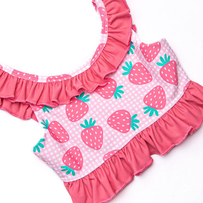 Very Strawberry Ruffle Bikini, Pink