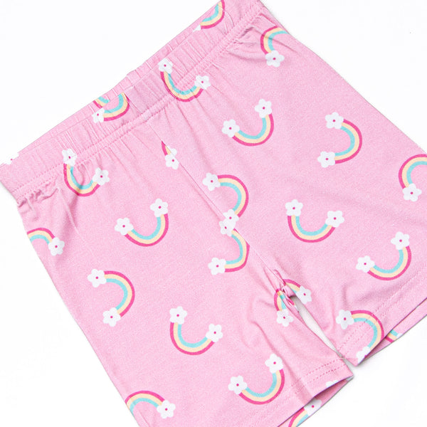 Rainy Day Rays Bamboo Pajama Short Set, Pink
