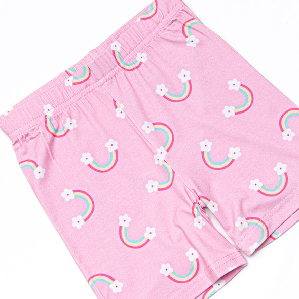 Rainy Day Rays Bamboo Pajama Short Set, Pink