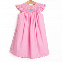 Sprout and Sprinkle Smocked Bishop Dress, Pink