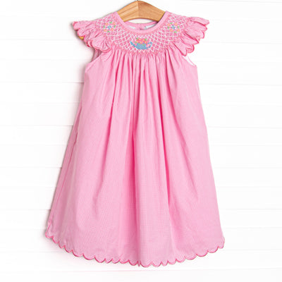 Sprout and Sprinkle Smocked Bishop Dress, Pink