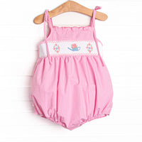Sprout and Sprinkle Smocked Ruffle Bubble, Pink